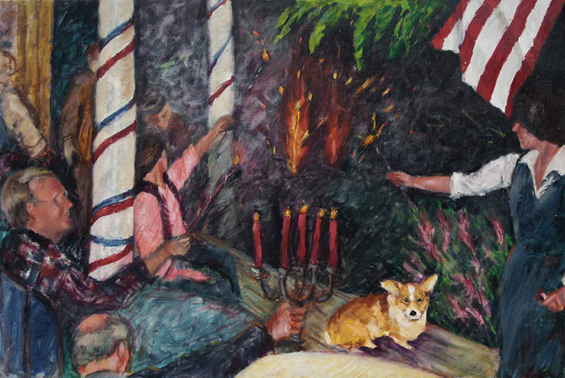 Mary Jo Kennard painting, Fourth of July at Falling Spring