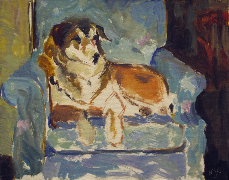 Mary Jo Kennard painting, Babe On Her Chair