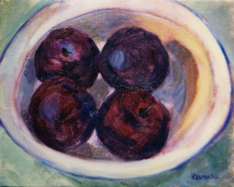 4 Plums In Dish